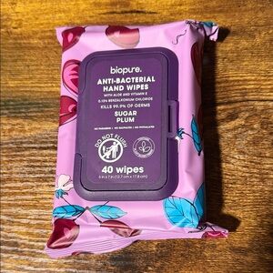 Biopure Anti-Bacterial Hand Wipes - Sugar Plum